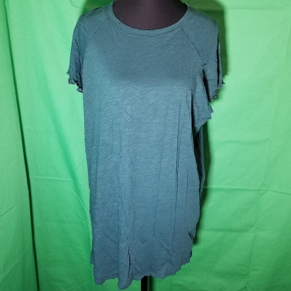 Torrid Blouse Women's Green Short Sleeve Shirt Size 0 Retro Classic Casual